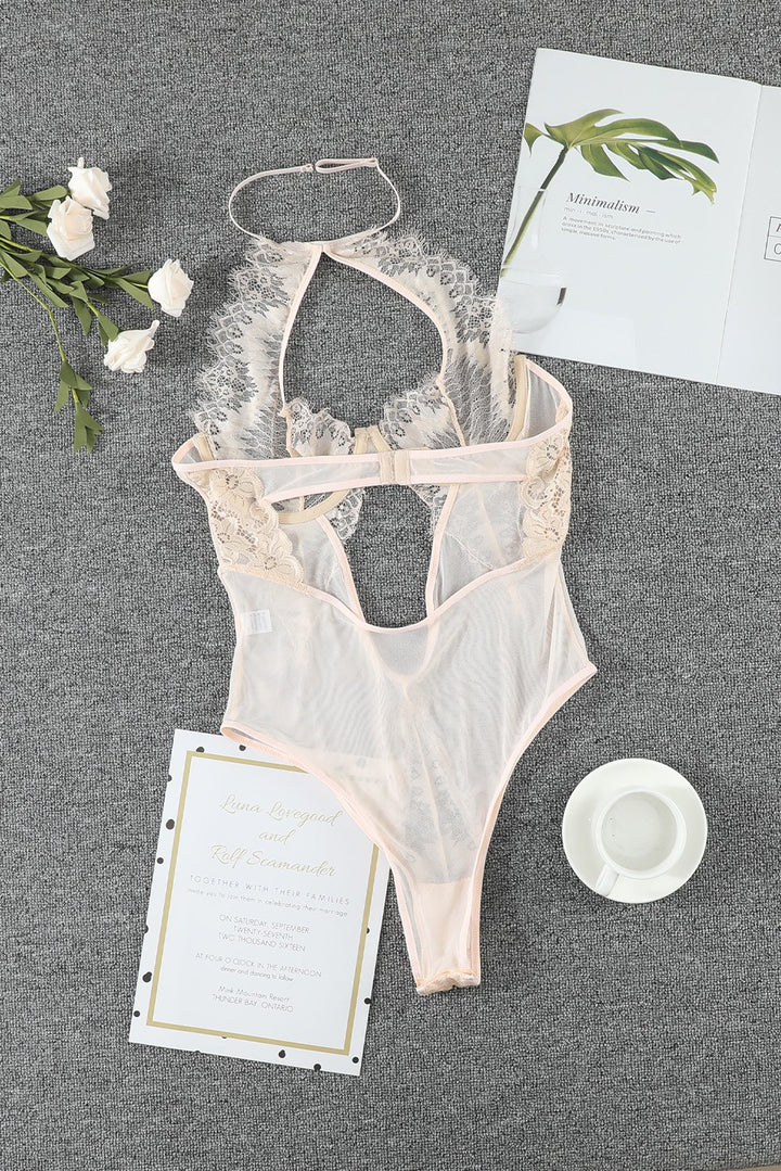 Apricot Mesh Lace Teddy